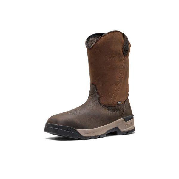 Men's Flatland Pull-On Waterproof Work Boot (Soft Toe)  |  Bison/Black