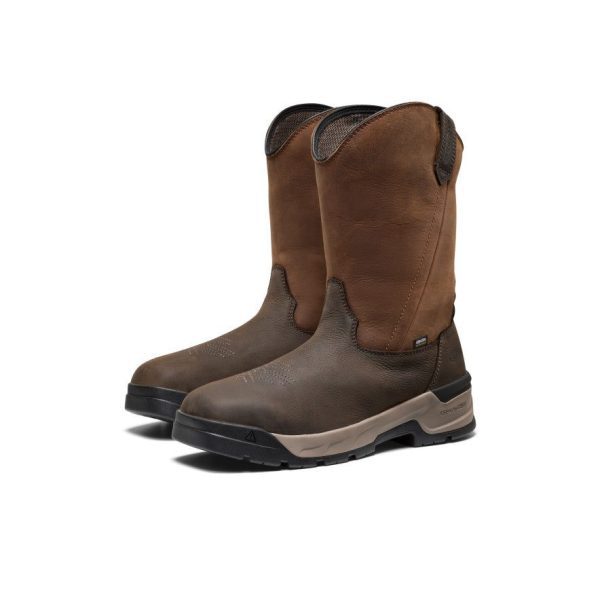 Men's Flatland Pull-On Waterproof Work Boot (Soft Toe)  |  Bison/Black