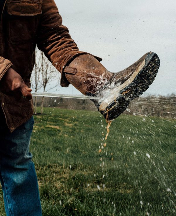 Men's Flatland Pull-On Waterproof Work Boot (Soft Toe)  |  Bison/Black