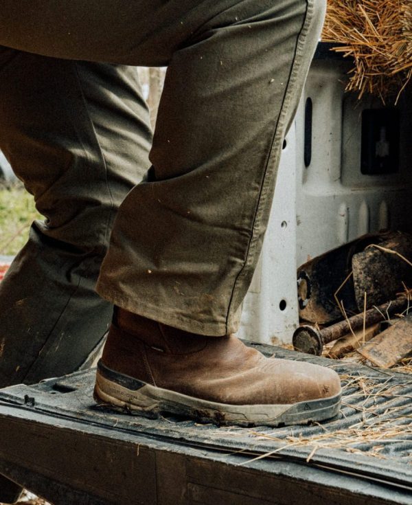 Men's Flatland Pull-On Waterproof Work Boot (Soft Toe)  |  Bison/Black