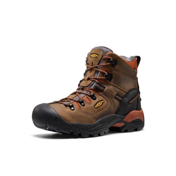 Men's Pittsburgh Energy 6 Waterproof Boot (Soft Toe)  |  Cascade Brown/Black