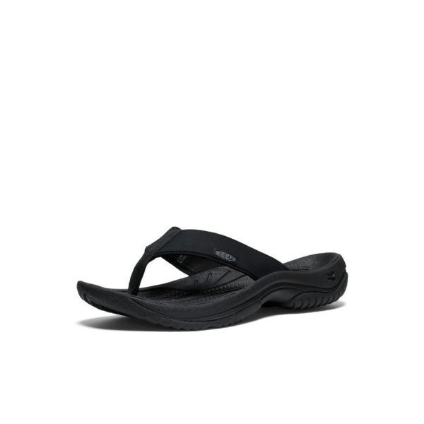 Men's Kona Leather Flip-Flop | Black/Steel Grey