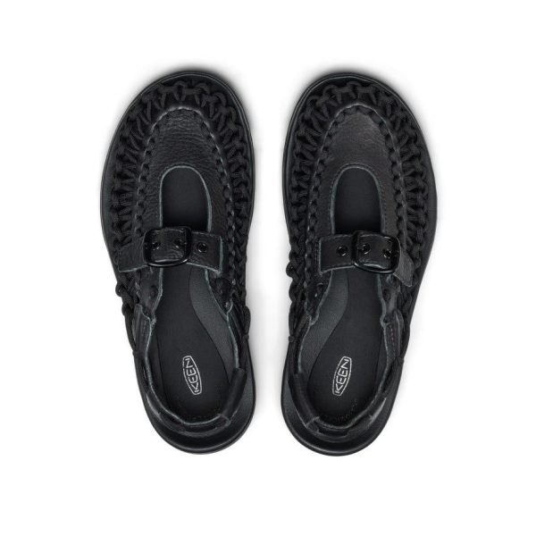 All Gender UNEEK PLT Mary Jane Sneaker  |  Black Smooth Lea