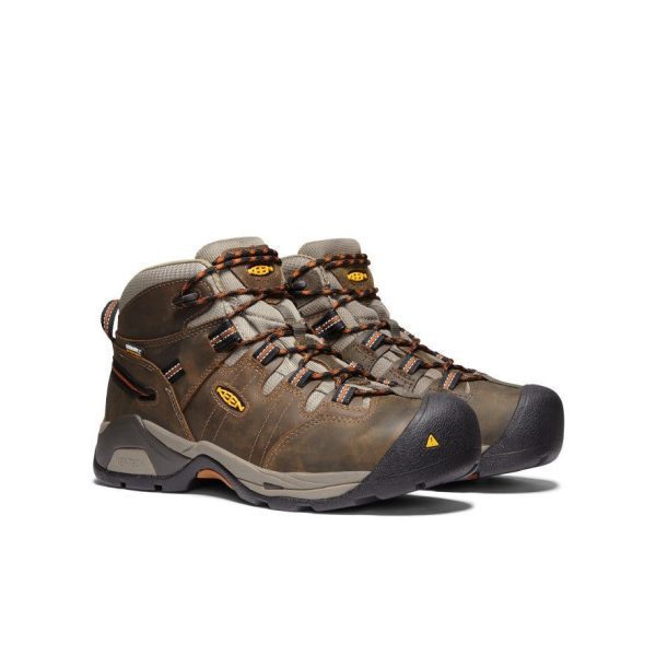 Men's Detroit XT Waterproof Boot (Soft Toe)  |  Black Olive/Leather Brown