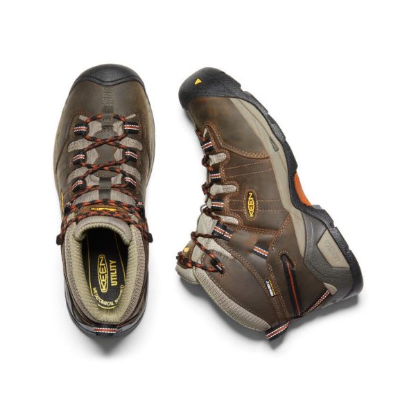 Men's Detroit XT Waterproof Boot (Soft Toe)  |  Black Olive/Leather Brown