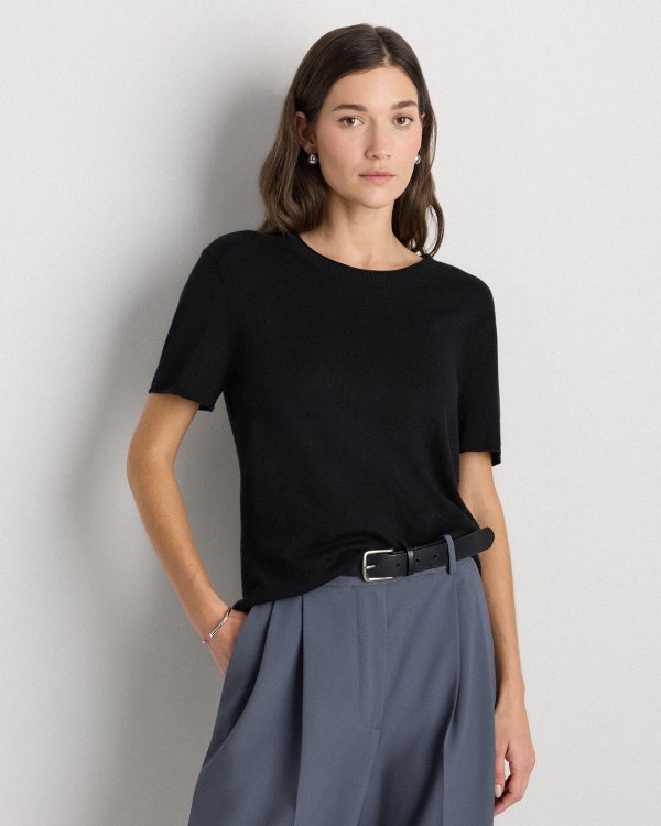 Lightweight Cotton Cashmere Relaxed Sweater Tee