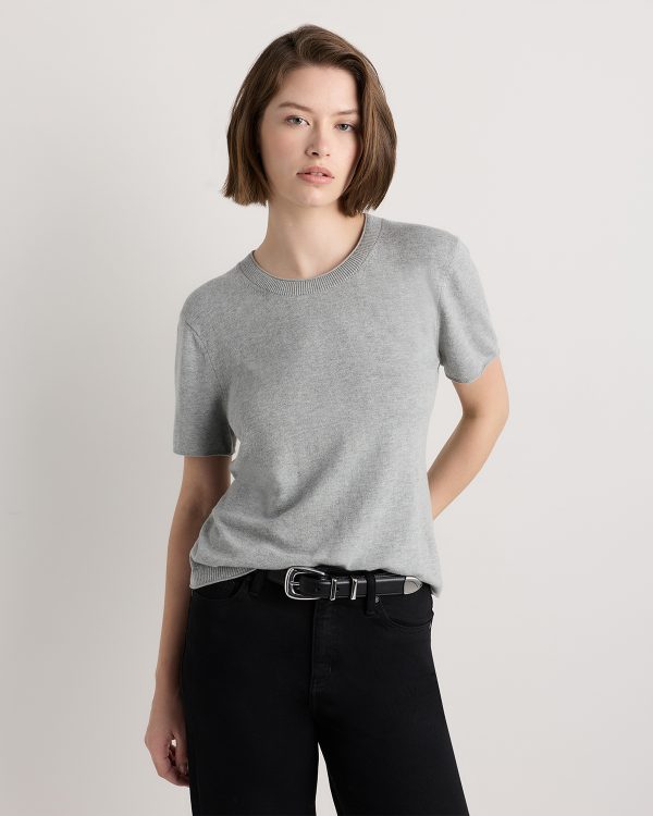 Lightweight Cotton Cashmere Relaxed Sweater Tee