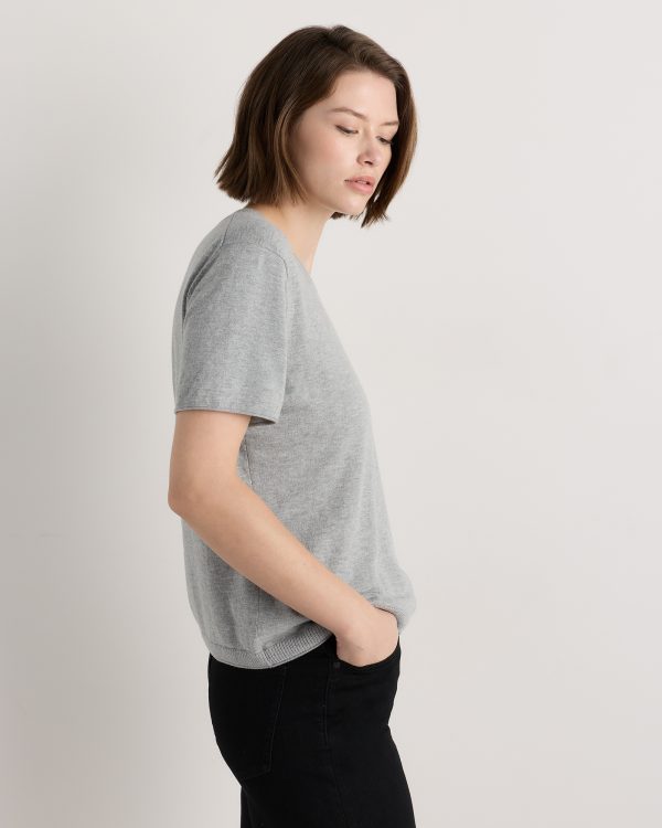 Lightweight Cotton Cashmere Relaxed Sweater Tee