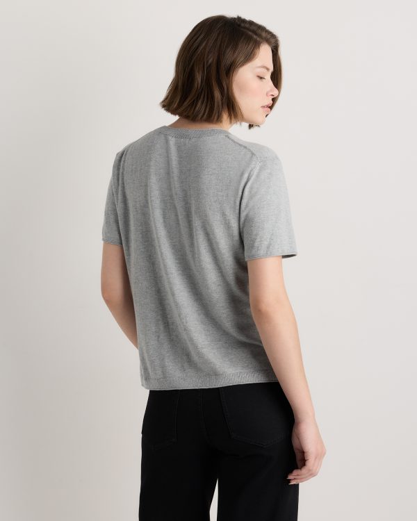 Lightweight Cotton Cashmere Relaxed Sweater Tee