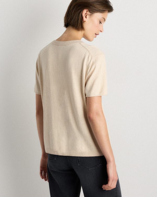 Lightweight Cotton Cashmere Relaxed Sweater Tee