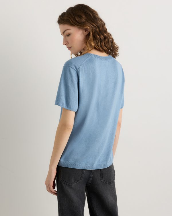 Lightweight Cotton Cashmere Relaxed Sweater Tee