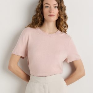Lightweight Cotton Cashmere Relaxed Sweater Tee