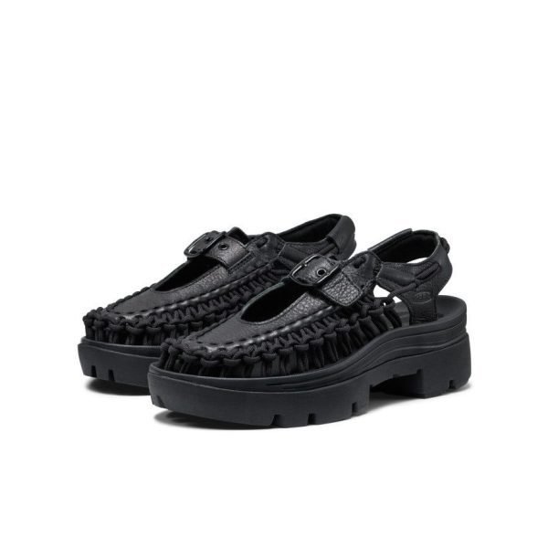 All Gender UNEEK PLT Mary Jane Sneaker  |  Black Smooth Lea