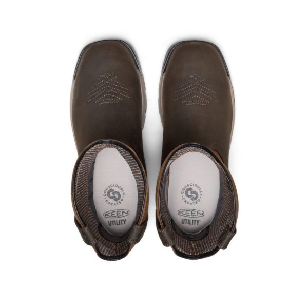 Men's Flatland Pull-On Waterproof Work Boot (Soft Toe)  |  Bison/Black