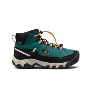 Big Kids' Targhee IV Waterproof Hiking Boot  |  Mediterranea/Flame Orange